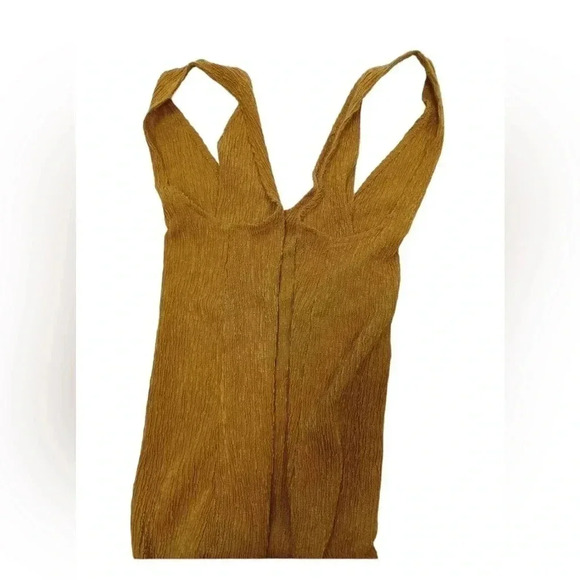 MNG Mango Textured Long Jumpsuit Mustard  Size Medium - Picture 9 of 12